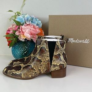 Madwell NWT The Carina Snake Embossed Leather Boots in size 6.5